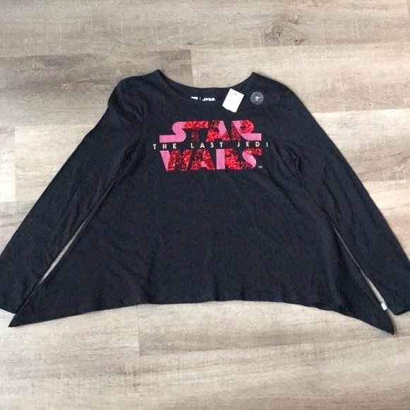 NWT Girls size 8 Star Wars top sequins & black - Picture 1 of 4
